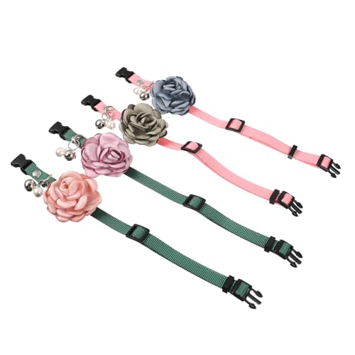 Hohopeti 4Stücke Katzenkragen Mit Glocken Und Blumenanhänger Handgefertigte Einstellbare Für Katzen S Hohopeti 4Stücke Katzenkragen Mit Glocken Und Blumenanhänger Handgefertigte Einstellbare Für Katzen S von Hohopeti