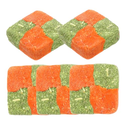 Hohopeti 5 Stück Teiliges Bunny Kauspielzeug aus Natürlichem Wiesenheu Doppelte Grasbriketts Zahnpflegende Snacks für Kaninchen Meerschweinchen und Zwergkaninchen Ballaststoffreich zur von Hohopeti
