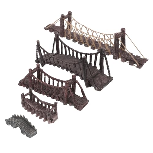 Hohopeti 5 Stück Teiliges Miniatur Landschaftsbrücken Resin für Aquarium Dekoration Vielseitige Mikro-landschaftsfiguren mit Fischfreundlichem Design für DIY Fischbecken Zen-Garten und von Hohopeti