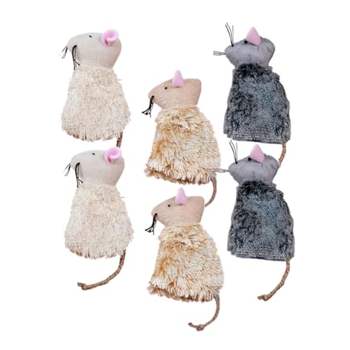 Hohopeti 6stücke Plüsch-mäuse Für Katzen Interaktive Spielzeuge Weichem Tragbarem Material Für Verspielte Kätzchen Unterhaltung Und Hohopeti 6stücke Plüsch-mäuse Für Katzen Interaktive Spielzeuge Weichem Tragbarem Material Für Verspielte Kätzchen Unterhaltung Und von Hohopeti