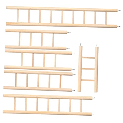 Hohopeti 6 Stück Teiliges Holz Vogelleiter für Käfige Kletterspielzeug für Papageien und Wellensittiche für Kleine und Mittelgroße Vögel Sowie Nagetiere Fördert die Bewegung Spiel von Hohopeti