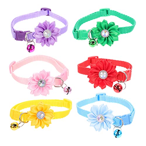 Hohopeti 6st Blumenhalsband Für Haustiere Abreißhalsband Für Katzen Abbrechbare Katzenhalsbänder Abreißbares Hundehalsband Kleines Welpenhalsband Schal Stoff Haustier-Outfit Krawatte von Hohopeti