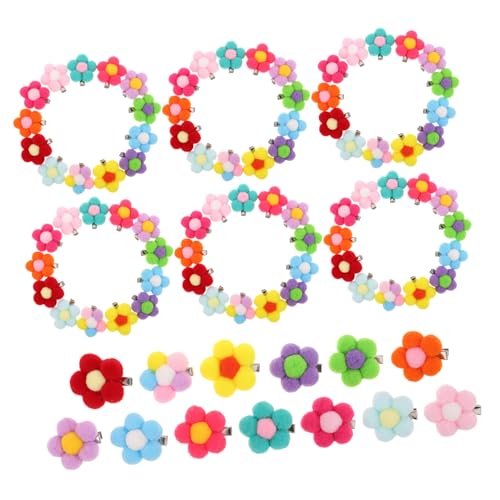Hohopeti 65 Stück Teiliges Pet Hair Clips mit Bunten Mini-Blumen für Hunde und Katzen Leichte Stabile Haarspangen für Alltag Party und Fotoshootings Passend für Kleine Haustiere von Hohopeti