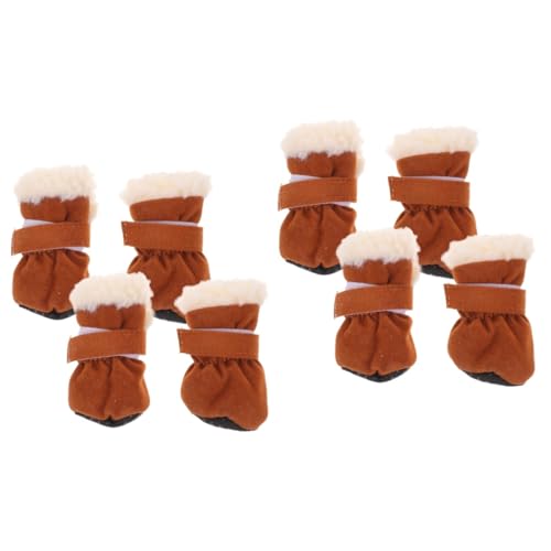 Hohopeti 8 STK Schneestiefel Für Haustiere Winterschuhe Für Welpen Hund Fuß Abdeckung rutschfeste Haustierschuhe Hundeschneeschuhe Für Kleine Hunde Hund Warme Stiefel Flanell Brown Hohopeti 8 STK Schneestiefel Für Haustiere Winterschuhe Für Welpen Hund Fuß Abdeckung rutschfeste Haustierschuhe Hundeschneeschuhe Für Kleine Hunde Hund Warme Stiefel Flanell Brown von Hohopeti