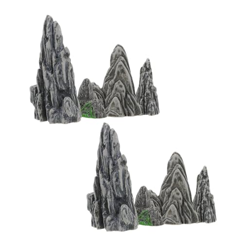 Hohopeti 8 Stück Teiliges Miniatur felsen dekor aus Robustem Harz Kunstvoll Gestaltete Landschaftsfiguren für Desktop Bonsai Einfache Installation für Zen Garten und Kleine von Hohopeti