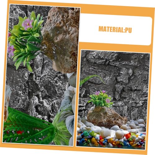 Hohopeti Aquarium Hintergrunddekor PU Langlebig Verschleißfest Installieren Realistisches Terrarien Rückwand Zubehör für Fisch Reptilientanks von Hohopeti