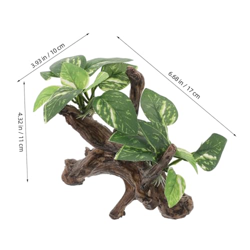 Hohopeti Aquarium Resin Driftwood Ornament mit Realistischem Design Langlebig und Einsetzbar für Süßwasser Salzwassertanks Fischversteck und Terrarien-Dekoration Naturgetreue Pflanzenoptik von Hohopeti