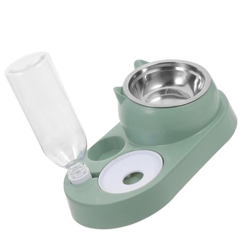 Hohopeti Automatischer Haustier Futter Wasserspender mit Rostfreien Edelstahlschalen Großer Futternapf für Hunde und Katzen Praktischer Napf mit Automatischer Trinkfunktion Geeignet für von Hohopeti