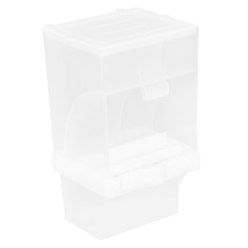 Hohopeti Automatischer Vogelfutterspender Doppelkammer mit Haken Transparentes Futterhaus für Innenvögel Auslaufsicherer Futternapf für Saubere Fütterung und Einfache Installation von Hohopeti