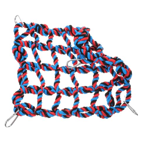 Hohopeti Buntes Vogel Seil Kletternetz Hängenetz Für Haustiere Und Papageien Farbiges Kletternetz Für Vögel Und Kleintiere Aus Robustem Seilmaterial Geeignet Zum Klettern Beißen Und Spielen von Hohopeti