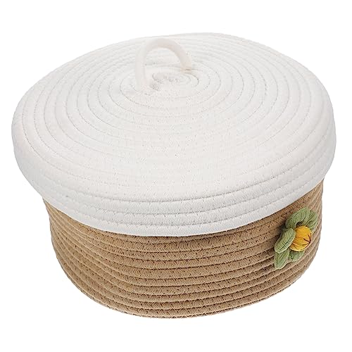 Hohopeti Körbe aus Baumwollseil gewebte Aufbewahrungskörbe Deckel Home-Organizer dekorativer Korb für Schreibtisch Küche und Schlafzimmer Hohopeti Körbe aus Baumwollseil gewebte Aufbewahrungskörbe Deckel Home-Organizer dekorativer Korb für Schreibtisch Küche und Schlafzimmer von Hohopeti