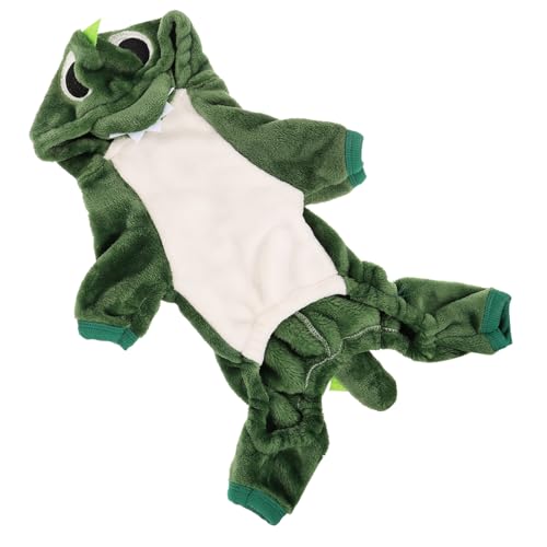 Hohopeti Dinosaurier Haustier Hoodie aus Weichem Fleece Wärmend und Bequem Lustiges Cosplay Kostüm für Hunde und Katzen Party und Alltag Grün S Vierbeiniges Design von Hohopeti