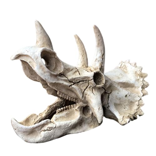 Hohopeti Dinosaurier schädel Aquarium Ornament Resin Versteck für Garnelen und Fische Natürliche Dekoration Fischbecken Höhle Hideout Langlebig Sicher Vielseitig für Aquarium und Büro von Hohopeti