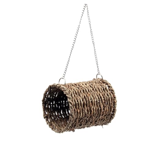 Hohopeti Hängematte für Vögel und Kleintiere Natürliches Plüsch Nest Warmes Winterbett für Papageien Wellensittiche Hamster Kuscheliges Haustierbett Einfach Aufzuhängen von Hohopeti