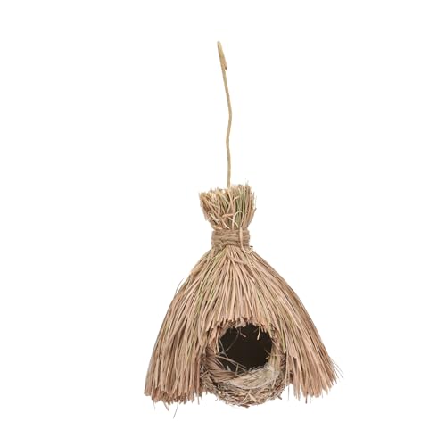 Hohopeti Hängender Kreativer Vogelkäfig aus Natürlichem Material Langlebig und Sicher Gartendeko für Terrasse und Balkon Dekoratives Vogelhaus für Draußen Einfach zu Dekorieren von Hohopeti