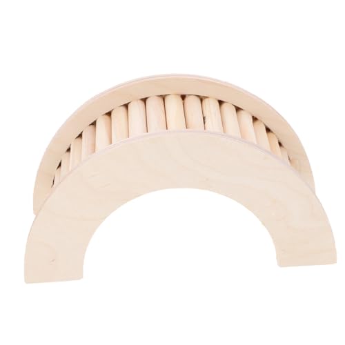 Hohopeti Hamster Kletterleiter aus Natürlichem Holz Stabiles Mehrzweck holzpodest mit C förmiger Brücke Robustes Kleintierspielzeug für Hamster Meerschweinchen und Kleine Nager Einfach im von Hohopeti