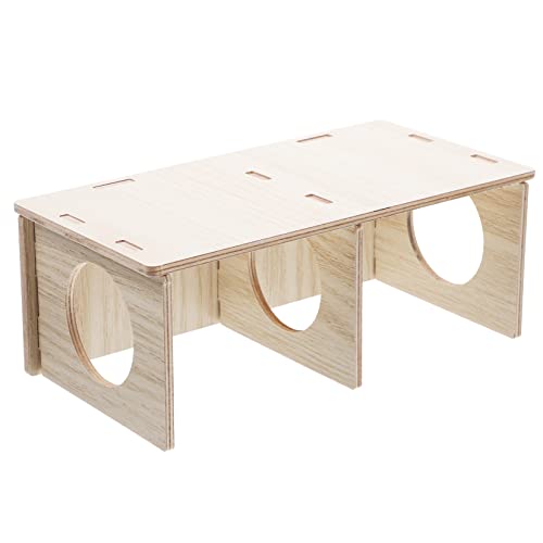 Hohopeti Holz Hamster Lebensraum Bett Meerschweinchen Versteck Futtersuche Spielzeug Haustierfreundliche Hütte von Hohopeti