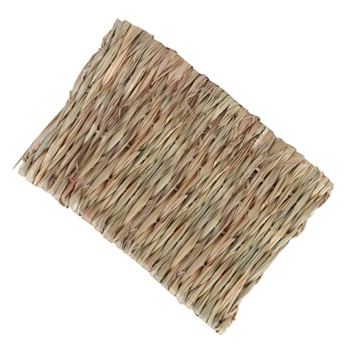 Hohopeti Hamster Nest Matte aus Handgeflochtenem Schilfrohr Wärmende Kühle Kleintiermatte für Kaninchen Meerschweinchen und Chinchilla Naturnahes Nagematerial Pflegeleicht Langlebig von Hohopeti