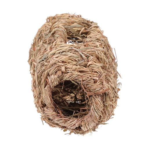 Hohopeti Hamster Strohtunnel Versteck Haus aus Natürlichem Stroh Kleintier Versteck Geeignet für Hamster Meerschweinchen und Andere Kleine Tiere Stressreduzierend und Platzsparend von Hohopeti