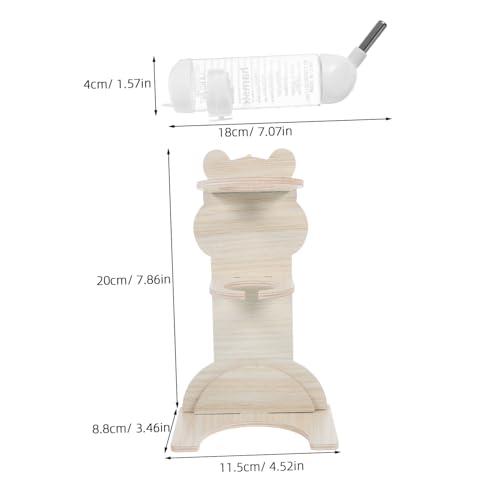 Hohopeti Hamster Trinkflasche Ständer aus Holz Langlebiger Wasserflaschenhalter für Kleintiere Kompatibel mit Nagertränken Sicherer Stand Verhindert Umfallen Elegantes Design für Hamster von Hohopeti