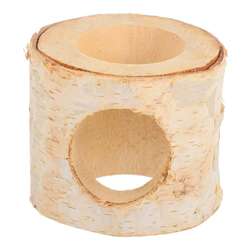 Hohopeti Hamster Tunnel aus Natürlichem Birkenholz Verschleißfestes Versteck Spielhaus für Hamster Mäuse Ratten Chinchillas und Kleine Kleintiere Fördert Bewegung und Wohlbefinden von Hohopeti