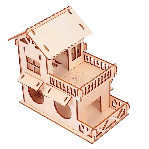 Hohopeti Hamsterhaus Aus Holz Zweistöckige Spielhütte Für Kleintiere Hamsterspielzeug Für Zwerghamster Und Mäuse Natürliches Design Und Langlebig Hohopeti Hamsterhaus Aus Holz Zweistöckige Spielhütte Für Kleintiere Hamsterspielzeug Für Zwerghamster Und Mäuse Natürliches Design Und Langlebig von Hohopeti
