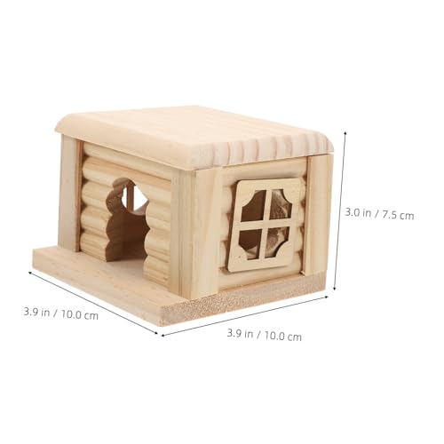 Hohopeti Hamsterhaus Holzvilla mit Treppe Nagetierhaus für Zwerghamster Ratten Chinchillas Natürliches Nagerversteck Aktives Spielhaus aus Schadstofffreiem Holz von Hohopeti