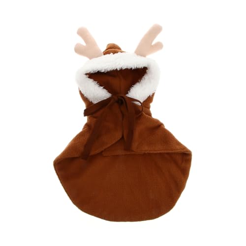 Hohopeti Haustier-Cosplay-Kostüm Weihnachtskatzenkostüm Haustierumhang Winterkleidung für Hunde hundemantel Dog Raincoat Winterjacken Kleider Party-Hundekleidung Elch Verwandlungs-Outfit von Hohopeti