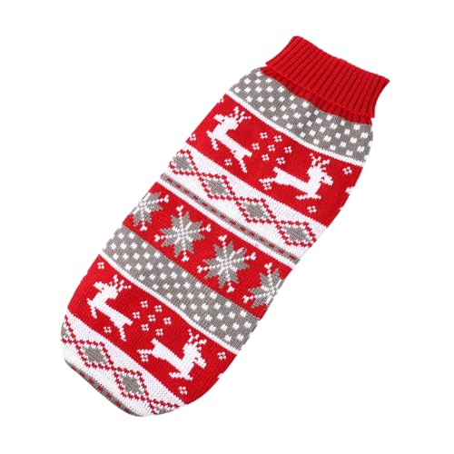 Hohopeti Haustier-Pullover Hundeurlaubspullover Hundekleidung Welpe pet Supplies haustierbedarf Kleider Weihnachtspullover Haustierkleidung Haustierzubehör Haustier Hund Mantel Stricken rot von Hohopeti