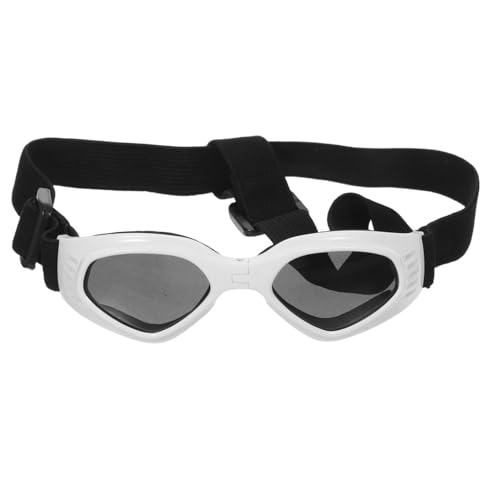 Hohopeti Haustier Sonnenbrille Outdoor-Brille für Hunde Hundebrille kleine wasserdichte Hundeteilbrille Hundebrille für kleine Hunde Sonnenbrillen für Haustiere Plastik Weiß von Hohopeti