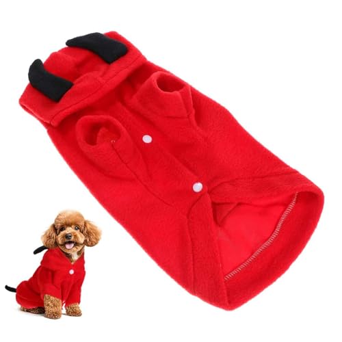 Hohopeti Haustier Teufel Verwandlungs Outfit Hundewelpen Outfits Halloween Kleider Kostüme Kleine Pelzige Kleidung Party Einzigartiges Kleid Mantel Teufelskostüm Für Haustiere von Hohopeti