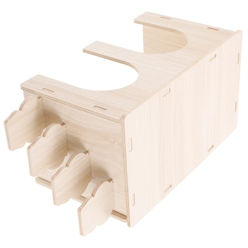 Hohopeti Meerschweinchen Versteckhaus Holz Mit Rampe Zartes Hamsterhaus Verschleißfestes Rattenversteck 2-türen Design Dekoratives Tierheim Für Kleintiere Sicherer Schlafplatz Für von Hohopeti