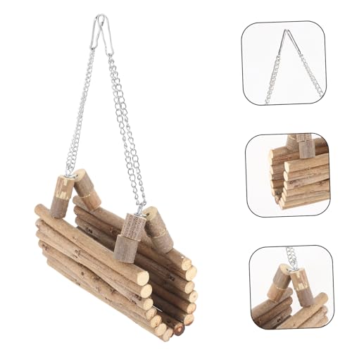 Hohopeti Holz Kleine Hamster Schaukel Natürliches Sicher für Zwerghamster Käfig Zubehör Dekorative Hängematte Langlebig und Geruchlos von Hohopeti