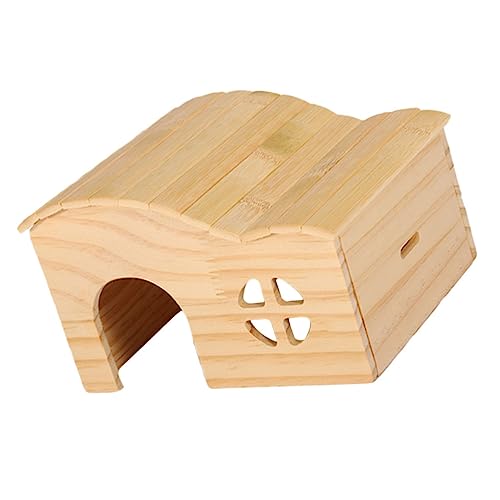 Hohopeti Holz hamsterhaus Bissfestes Nager versteck mit DIY Design Langlebiges Holzspielzeug für Hamster Ratten und Mäuse Privater Rückzugsort zur Verbesserung vom Schlaf Klein von Hohopeti