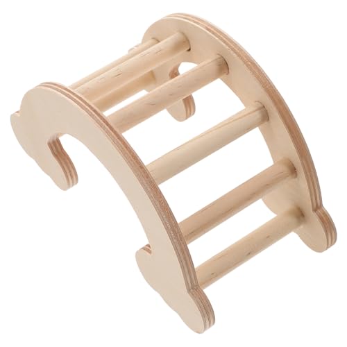Hohopeti Holzleiter für Kleintiere Bissfestes Kauspielzeug und Kletterbrücke Multifunktionale Spielleiter für Hamster Meerschweinchen Ratten und Vögel Sichere und Glatte Oberfläche von Hohopeti