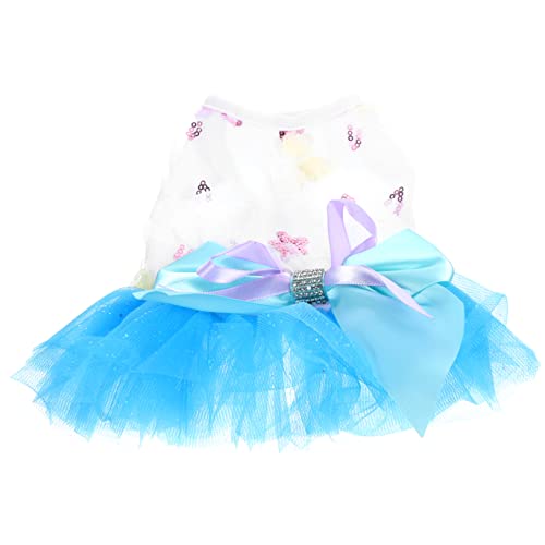 Hohopeti Hund Prinzessin Kleid Haustierkleidung Hundeblumenkleid Hundekleid für Mädchen Party-Hundekleidung Sommerkostüme für Hunde Wiederverwendbares Hundekleid Sommer-Hunderöcke Polyester von Hohopeti