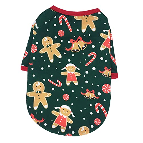 Hohopeti Hundekleidung Weihnachts-hundepyjama Haustier-Partykleidung Lebkuchenmann-Muster Entzückendes Haustierkostüm von Hohopeti
