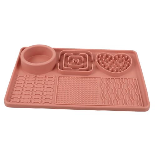 Hohopeti Hundeleckmatte Saugnapf rutschfeste Slow Feeder Futtermatte für Hunde und Katzen Große Fressunterlage zum Langsamen Fressen Leicht zu Reinigen Fördert Gesunde Verdauung von Hohopeti