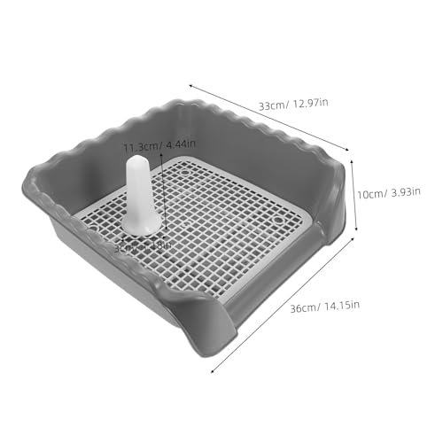 Hohopeti Indoor Hundetoilette mit Induktivem Leitpfosten Mittelgroßes Welpentrainings Tablett mit Abnehmbarem Kunststoffgitter Leichter rutschfest und Wasserabweisend für Drinnen und Balkon von Hohopeti