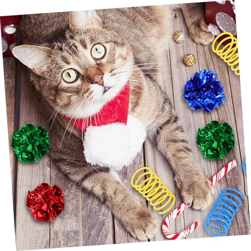 Hohopeti Interaktives Katzenspielzeug Bunte Knisterbälle und Spielzeuge für Katzenbabys zur Beschäftigung und Bewegung Drinnen Geeignet von Hohopeti