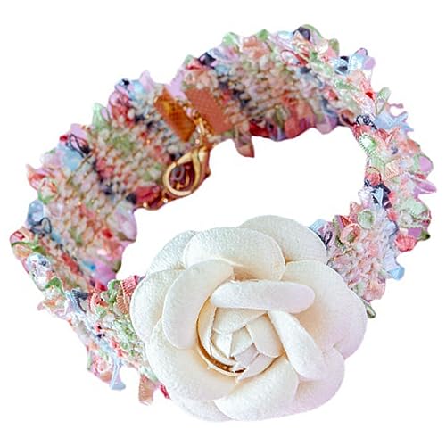 Hohopeti Katzenhalsband Mit Blumen Hundehalskette Gestrickte Wolle Verstellbar Für Feiertagsdekoration von Hohopeti