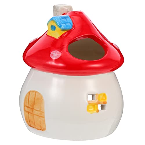 Hohopeti Keramik Hamster Nest Pilzform Haustier Schlafhaus Langlebig Sicher Geeignet für Hamster Chinchilla Kleintiere Cozy Versteck Schlafplatz von Hohopeti