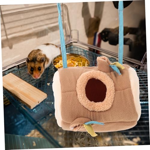 Hohopeti Kleintier Schlafnest Warmes Baumwollbett für Kleine Haustiere Wie Hamster Meerschweinchen und Flughörnchen Tragbares Winter Hängestamm Nest für Garten und Innenbereich von Hohopeti