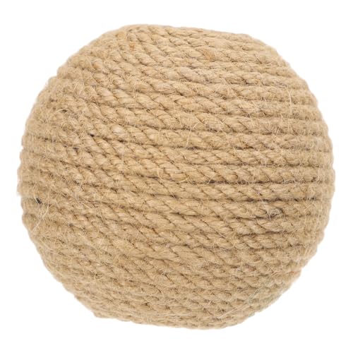 Hohopeti Kratzball für Katzen aus Sisal Langlebiges Bissfestes Katzenspielzeug mit Grifflöchern Sicherer Indoor katzenspielball für Wohnungskatzen Interaktives Spiel und Kletterspaß von Hohopeti