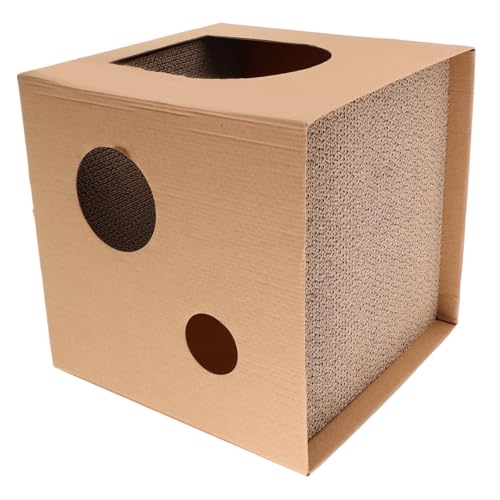 Hohopeti Kratzpappe Katzen Kratznest aus Robustem Wellpapp karton mit Großem Kratzbereich für Katzen zum Ausruhen und Krallenschärfen Minimalistisches Design Langlebig Möbelschonend von Hohopeti