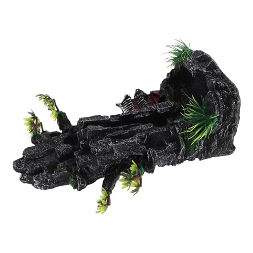 Hohopeti Künstliche Berglandschaft Aquarium Dekoration aus Resin Naturgetreue Miniatur Bergfigur Pflegeleicht Langlebig und Robust für DIY Fischbecken und Terrarien von Hohopeti
