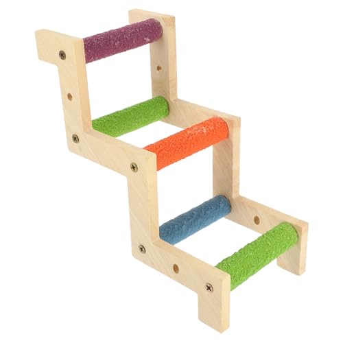 Hohopeti Papageien Holzleiter Z-Form Kletterspielzeug Für Vögel Und Nager Und Langlebig Für Käfige Von Wellensittichen Nymphensittichen Und Hamstern Fördert Aktivität Und Spielspaß von Hohopeti
