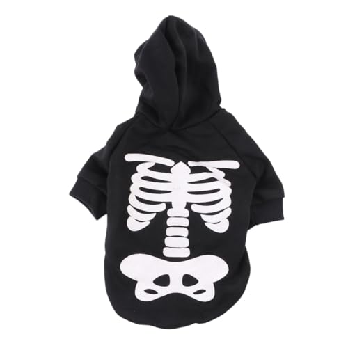 Hohopeti Leuchtendes Totenkopfkleid Jumpsuit Hundekleidung Hundekostüme Hundeskelett Skelette Hundekostüm Hundeoutfit Hundekapuzenpullover Hundekleidung Hunde Cosplay Kostüm von Hohopeti