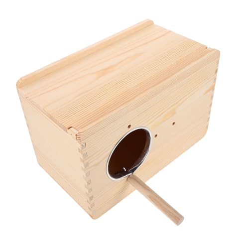 Hohopeti Loch Wellensittichkäfig Nistkäfig Nymphensittiche Haus Vogel Brut Holz Unzertrennliche Papageien Rund Sittich Holz Sittiche Und Wellensittiche Für Terrasse Papagei Mit von Hohopeti