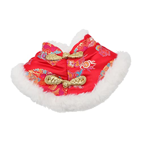 Hohopeti Mantel Haustier-dynastie-kostüm Welpe Chinesisch Hund Qipao Weihnachtskostüm Für Haustiere Chinesisches Neujahrskatzenhalsband Hundeumhang Chinesisch Acryl Tang-Anzug Hündchen von Hohopeti